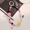 Cadena de teléfono creativa nueva de macarrón hecha a mano con cuentas, llavero de cuentas acrílicas, colgante para bolso, cordón para teléfono