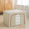 Caja de Almacenamiento de Tela Oxford, Caja Plegable de Tela con Marco de Acero, Caja de Almacenamiento Doméstico de Gran Capacidad, Caja Organizadora para Ropa y Edredones