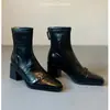 Botines de Tacón Grueso para Mujer, Nuevos Botines Engrosados Adelgazantes, Moda Europea Americana 2026, Cálidos de Invierno, Punta Fina, Botín Corto Versátil, Más Terciopelo