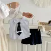 Conjunto de Roupa de Verão para Bebê: Conjunto de Duas Peças Estiloso de Regata com Gola de Cachorro e Shorts Casuais para Meninos