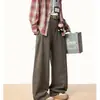 Calça Casual Pesada Grossa Estilo Old Money para Homens e Mulheres, Marca Tendência de Inverno, Calça Reta com Caimento Preguiçoso, Calça Longa Solta de Perna Larga