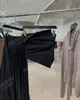 DestacadoRan26 Otoño Temprano Nuevo Cupro Drapado Irregular Plisado Ajustado de Punto Bandeau
