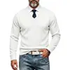 Colección transfronteriza europea y americana otoño/invierno: Camiseta casual de manga larga para hombre, ajuste holgado, tejido jacquard de peso pesado, con cuello en V profundo, adecuada para el trabajo