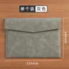 Bolsa de sobre para documentos de oficina de cuero para estudiantes Color sólido Impermeable Bolsa para archivos A4 Gran capacidad Papelería Impermeable Duradero