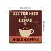 Pintura Decorativa de Texto Creativo Personalizada Placa de Hojalata Café Vida Pintura de Pared 20/30cm Cuadrado Pintura de Placa de Hojalata