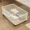 Caja de Almacenamiento con Ruedas para Debajo de la Cama Gabinete Extraíble Debajo de la Cama Bandeja Móvil para Ropa Plana Juguetes en Casa Estante de Almacenamiento Móvil
