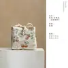 Bolsa de almacenamiento tejida de algodón y lino engrosada, bolsa para tetera, bolsa de tela portátil estilo chino resistente a caídas, adecuada para una tetera y cuatro tazas de té
