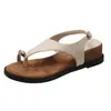 Sandalias de Nicho con Diseño de Cuña Verano 2026 Estilo Coreano Personalidad Retro Hebilla Metálica Sandalias Romanas de Dedo Goma para Mujer