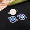 1 Pieza de Ojo Maligno Doble Agujero Diamante Ancla Palmera Corazón Pulsera Collar Colgante, Venta Caliente Transfronteriza