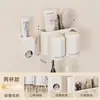 Portacepillos de dientes y Pasta de dientes, Vaso para Cepillarse de Lujo Ligero, Uso en el Hogar, Vaso para Enjuague Bucal de Montaje en Pared sin Taladro, Soporte para Cepillos de Dientes Eléctricos