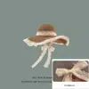 Sombrero de Paja con Adorno de Encaje de Fábrica para Mujer, Ala Ancha, Sombrero de Paja con Lazo, Sombrero de Pescador con Protección Solar para Vacaciones, En Stock para Verano