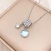 Colar Popular Transfronteiriço Quadrado Cor de Sorvete Colar Luxo Leve Zircônia Microcravejada Temperamento Acessório Simples de Alta Qualidade