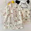 Pijamas Nuevos para Mujer, Algodón Nube, Primavera, Otoño, Verano, Estilo Cárdigan, Dulce, Casual, Campus, Manga Corta, Se Pueden Usar Afuera, Ropa para Casa, Delgados