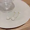 Pendientes Largos con Borlas de Perlas para Mujer Aguja de Plata S925 Super Hada Corea del Sur Puerta Este Elegantes de Lujo Ligero Versátiles Moda Pendientes