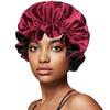 Gorro de dormir elástico de satén de doble capa, de ala ancha, de color liso, para la ducha, de belleza, venta al por mayor, gran oferta transfronteriza