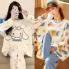 Pijama Japonés Girly para Primavera y Otoño para Mujer, Dulce Traje de Dos Piezas de Manga Larga de Otoño, Ropa de Casa para Salir
