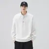 Moletom Enpu Outono Novo Meio Zíper Gola Alta Masculino, Estilo Preguiçoso Versátil Casual Solto Manga Longa