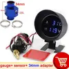 Modificación de Coche Instrumento Redondo LED 10mm Medidor de Temperatura de Agua de Coche Medidor Digital Redondo de Temperatura de Agua Instrumento LED