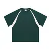 Vibe Moderna Americana Costura em Cor Contrastante Pele de Gelo Secagem Rápida Camiseta Hiphop Manga de Sino Basquete Esportes Fitness Meia-Manga Masculino