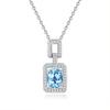 Collar Colgante de Botella de Perfume de Piedras Preciosas de Colores S925 Plata de Ley para Mujer, Estilo Europeo y Americano, Lujo Ligero, Incrustado con Amatista y Topacio, Cadena para Clavícula