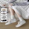 Miu Auricularia Encaje Primavera y Verano Estilo Ballet JK Color Sólido Combinan con Todo Sin Hueso Calcetines Luna Algodón Puro Media Caña Calcetines de Mujer Calcetines Apilados