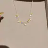 Collar de Perla Redonda con Incrustaciones de Circonia Super Hada de Verano, Cadena para Clavícula de Lujo Ligero de Gama Alta, Collar Versátil Estilo Ins para Niñas