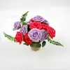 Rosa Popular Artificial de Espuma de Polietileno Transfronterizo con Palo, Accesorios de Hoja de Hierba Acuática, Arreglo Floral DIY, Decoración del Hogar