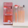 Set de brochas de maquillaje en caja transfronterizo con mangos de goma y cerdas de fibra, directo del fabricante, set completo para difuminar y corregir el rostro