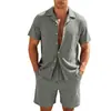 Amazon Camisa Casual de Botones de Manga Corta para Hombre Pantalones de Playa de Vacaciones Conjunto de Shorts Deportivos de Manga Corta de Secado Rápido