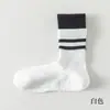 Calcetines de Yoga para Mujer Calcetines de Media Pantorrilla Antideslizantes para Interiores Fitness Pilates Calcetines Deportivos para Mujer con Doble Puño Rayados Sin Costuras