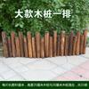 Valla de Patio Exterior Valla de Madera Anticorrosiva Carbonizada Valla Postes de Madera para Jardín Madera Redonda Valla de Madera Maciza Valla de Madera Huerta
