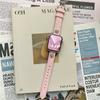 Adecuado para applewatch876453se Apple s9 generación cintura pequeña ajuste ceñido Correa de Camelia de Mezclilla mujeres oficinistas