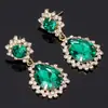 = Joyería Popular Europea y Americana al por Mayor Pendientes Personalizados de Cristal con Forma de Gota de Agua Estilo Callejero para Mujer Pendientes de Performance E067