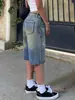 Shorts de Mezclilla con Pedrería para Mujer, Pantalones Casuales de Longitud Rodilla de Marca de Moda High Street, Pantalones Stella Calabaza con Pedrería