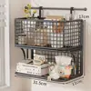 Estante Organizador de Almacenamiento Multicapa para Dormitorio Cocina Baño Dormitorio Estante de Pared sin Taladro Cesta de Almacenamiento de Pared