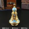 Botella rellenable vintage desgastada hecha de metal y vidrio con pintura esmaltada, botella de perfume fragancia árabe egipcia Dubái, botella con aplicador