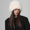 Outono e inverno quente chapéu de pele de coelho inverno feminino chapéu de pelúcia de malha grande circunferência da cabeça chapéu de pelúcia engrossado protetores de ouvido quentes chapéu frio