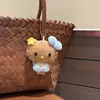 Gato Preto Estilo Havaiano Pelúcia Macio Fofo Boneca Pingente de Mochila Desenho Kt Presente para Casais e Melhores Amigos