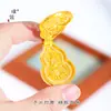 Puzuo Color Fuerte que Conserva Arena Dorada Accesorios DIY Cortado Cepillado Incrustado de Diamantes Colgante de Calabaza Protegido por Dios de la Riqueza Buda Collar Fulu