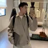 Suéter de punto holgado para hombre con cuello en V, informal y de corte amplio, perfecto para otoño e invierno, con un estilo vintage "old money", venta al por mayor desde una fábrica transfronteriza