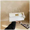 Bolso Pequeño Cuadrado de Moda con Hebilla de Cierre, Bolso de Mano Nuevo, Bolso Kelly Simple y Elegante, Bolso de Mano y Bolso Cruzado de Gama Alta de Nicho