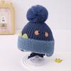 Gorro de Invierno 2024 Gorro de Punto para Niños Bola Grande de Piel Forrado Animales de Dibujos Animados Lindo Gorro de Lana Gorro Caliente Engrosado