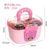 Caja grande de accesorios para el cabello de escritorio para niños, de dibujos animados, doble capa con separadores, caja de almacenamiento portátil multifuncional para clips de pelo y joyas, regalo