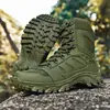 Botas de Combate de Tamanho Grande Transfronteiriças para Homens, Botas de Caminhada ao Ar Livre de Cano Alto, Botas de Campo Antiderrapantes, Botas Táticas de Caminhada Masculinas, Venda Direta da Fábrica