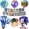 Erizo Sony Dibujos Animados Son Aluminio Película Globo Chico Sónico Forma Dibujo Animado Fiesta de Cumpleaños Set de 5 Piezas Globo