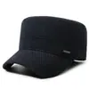 Chapéu de Lã Quente Outono Inverno Masculino Transfronteiriço Chapéu Bico de Pato Chapéu com Proteção para as Orelhas Chapéu de Pai para Meia-idade e Idosos Chapéu Elegante Versátil de Topo Plano