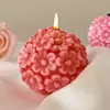 Novo Molde de Silicone Redondo com Cachos de Flores Papoulas DIY Grande, Médio e Pequeno Decoração de Vela Bola de Flor Molde de Gesso