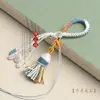 Chaveiro DIY Acessórios de Joia Pingente de Bolsa Corda para Pendurar Pingente de Franja Estilo Étnico Fio de Algodão Tecido à Mão Franja