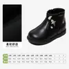 Botas de Cuero Snuffy para Niñas Otoño Nuevo 2026 Niña Pequeña Dibujos Animados Bordadas Caña Baja Botas de Princesa para Bebé