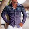 Moda transfronteriza Camisa nueva de otoño para hombre Impresión digital 3D casual para exteriores de manga larga una generación de cabello